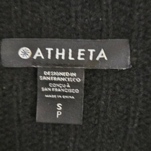 Athleta Azalea Sweater Black Merino Wool Cashmere Blend Heavyweight Size S - Picture 7 of 9